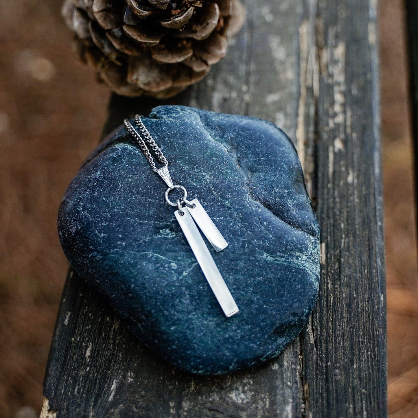 Engravable Double Bar Necklace