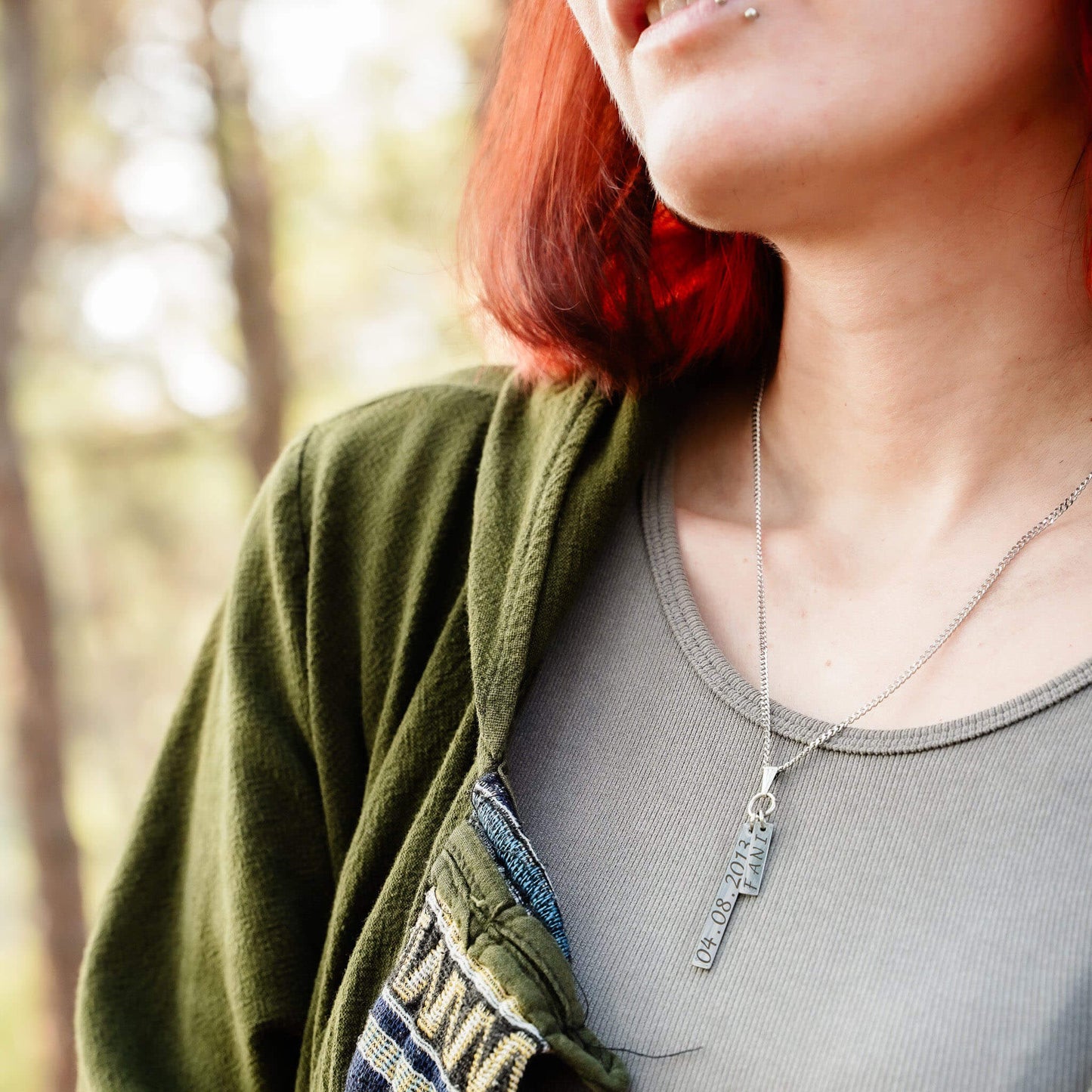 Engravable Double Bar Necklace