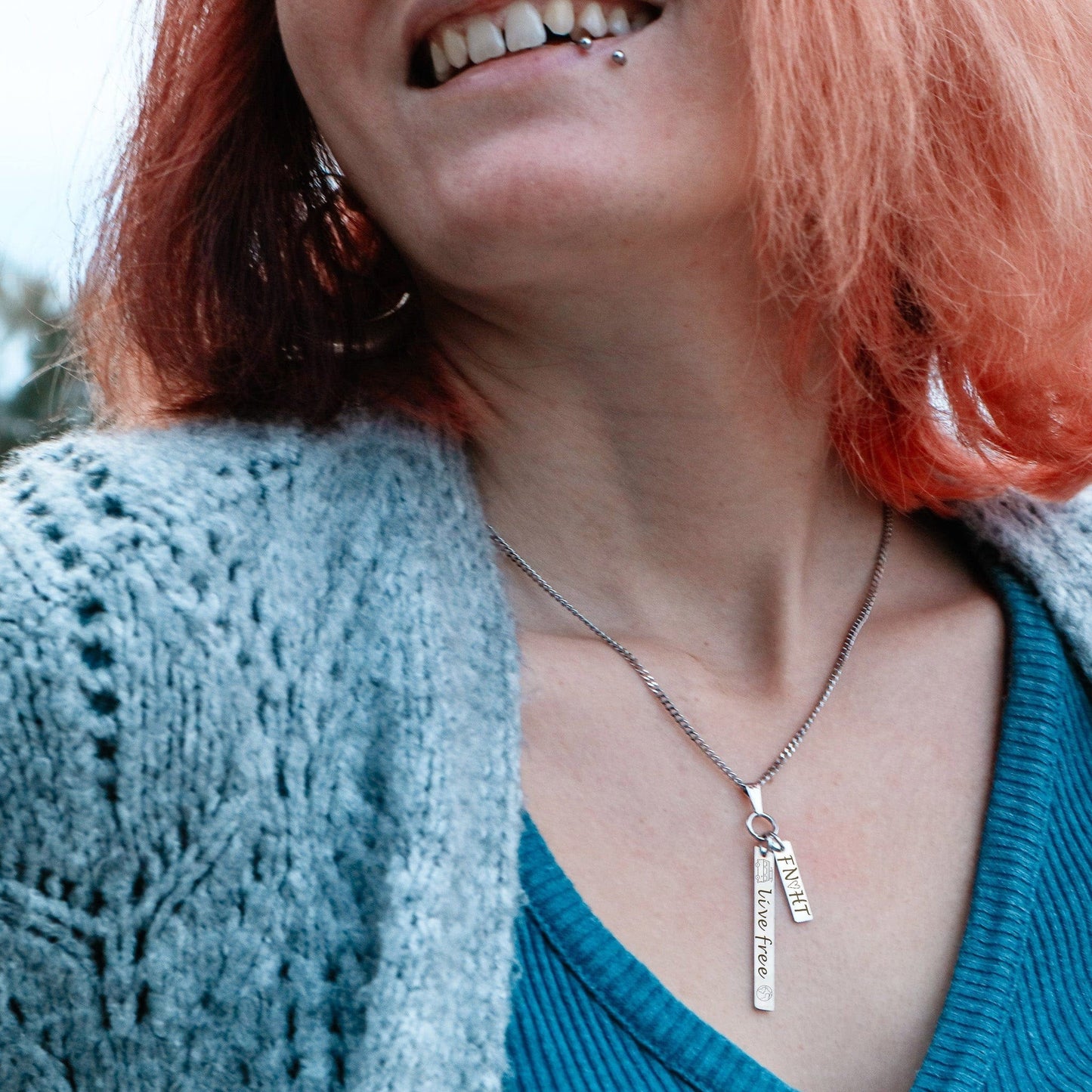 Engravable Double Bar Necklace