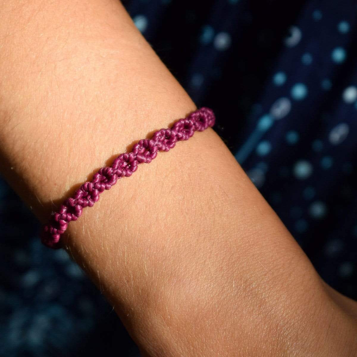 Macrame bracelet Breast Cancer Awareness Bracelet