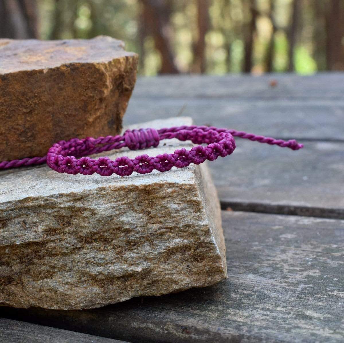 Macrame bracelet Breast Cancer Awareness Bracelet