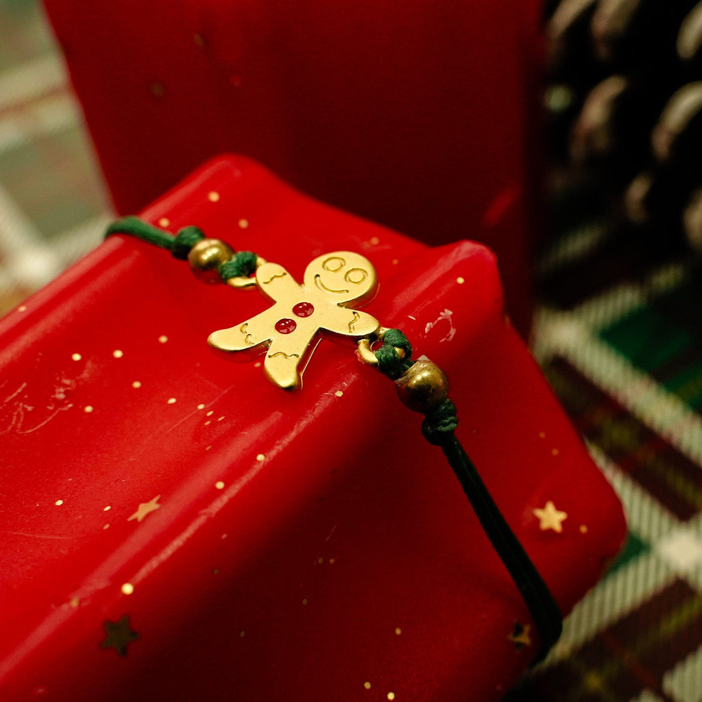 Bracelets Gold Green Gingerbread Cookie Wish Bracelet