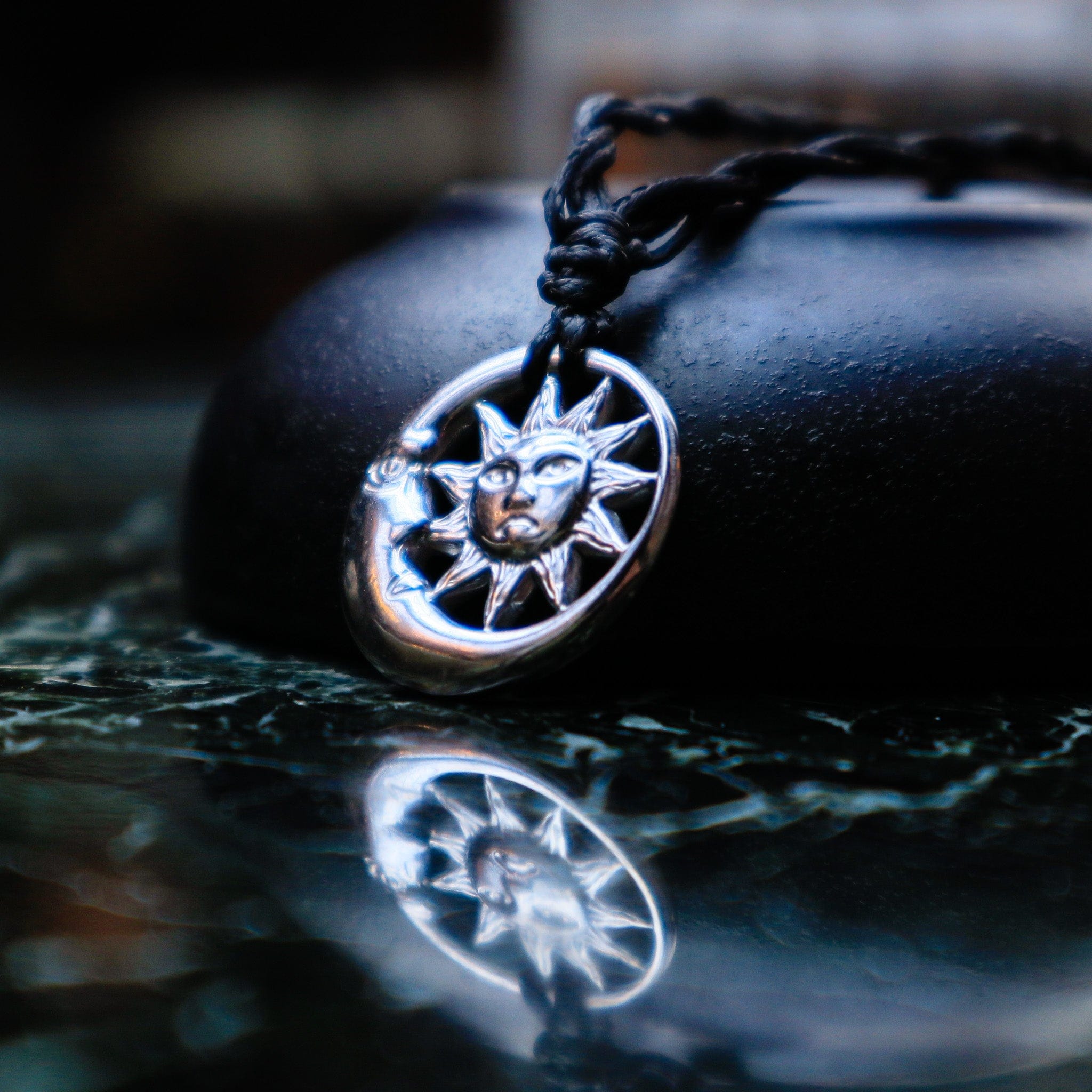 Necklaces Silver Moon and Sun Necklace