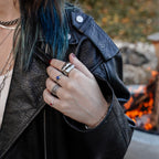 Rings Carved In Blue Ring