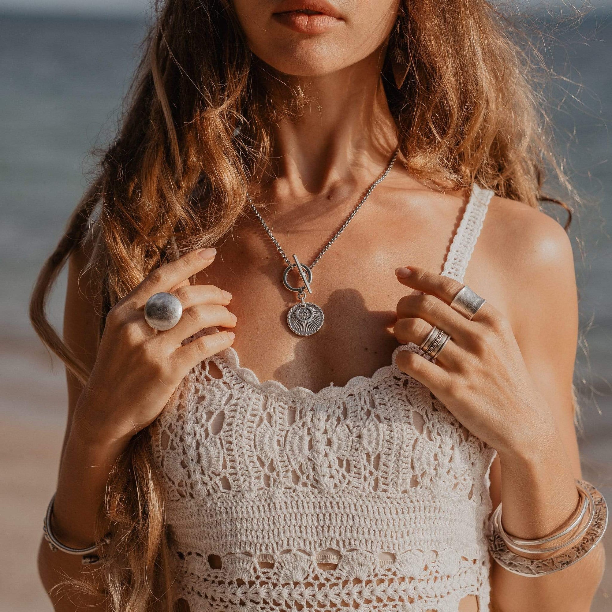 ethnic necklace Crescent Moon Necklace