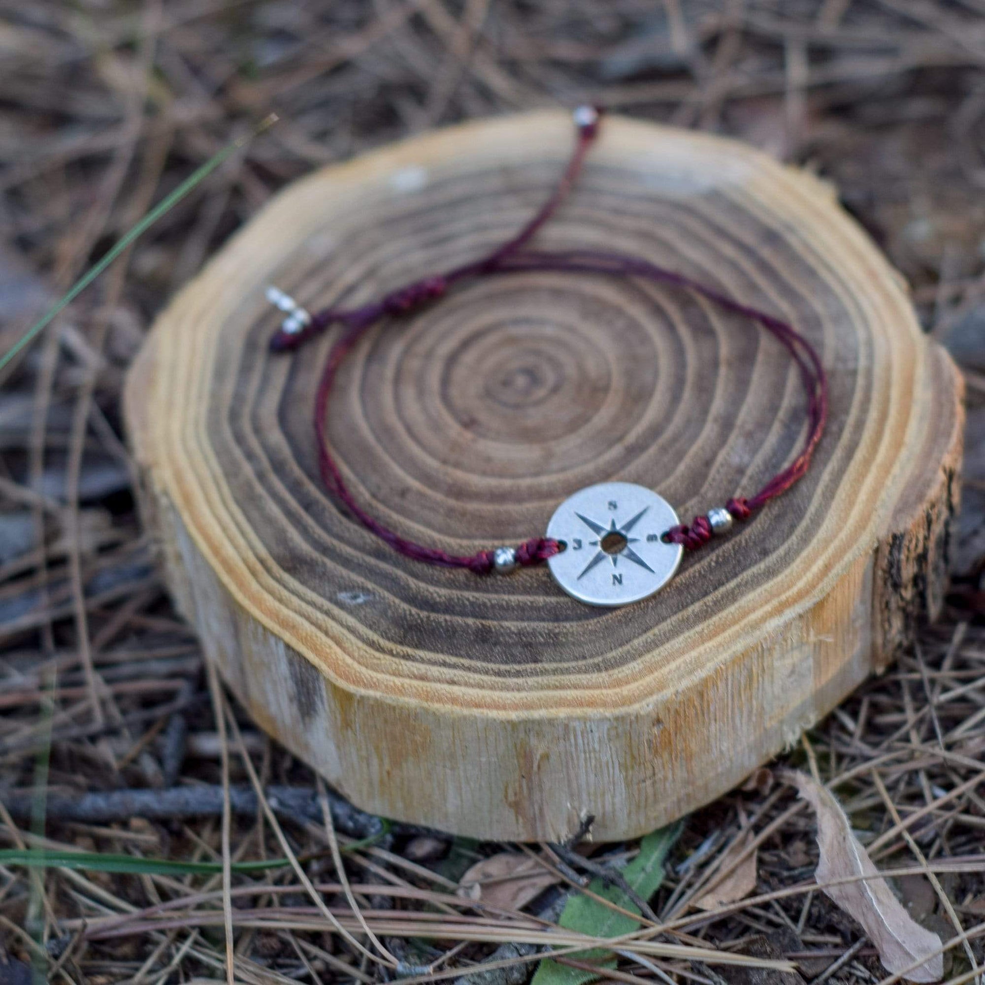 Macrame bracelet Burgundy Compass Bracelet