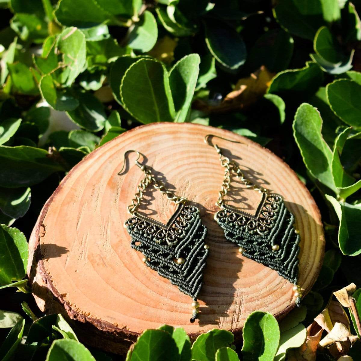 Macrame earrings Armenistis Armadillo Earrings