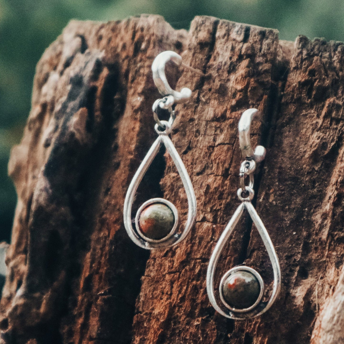 Unakite Drops Earrings